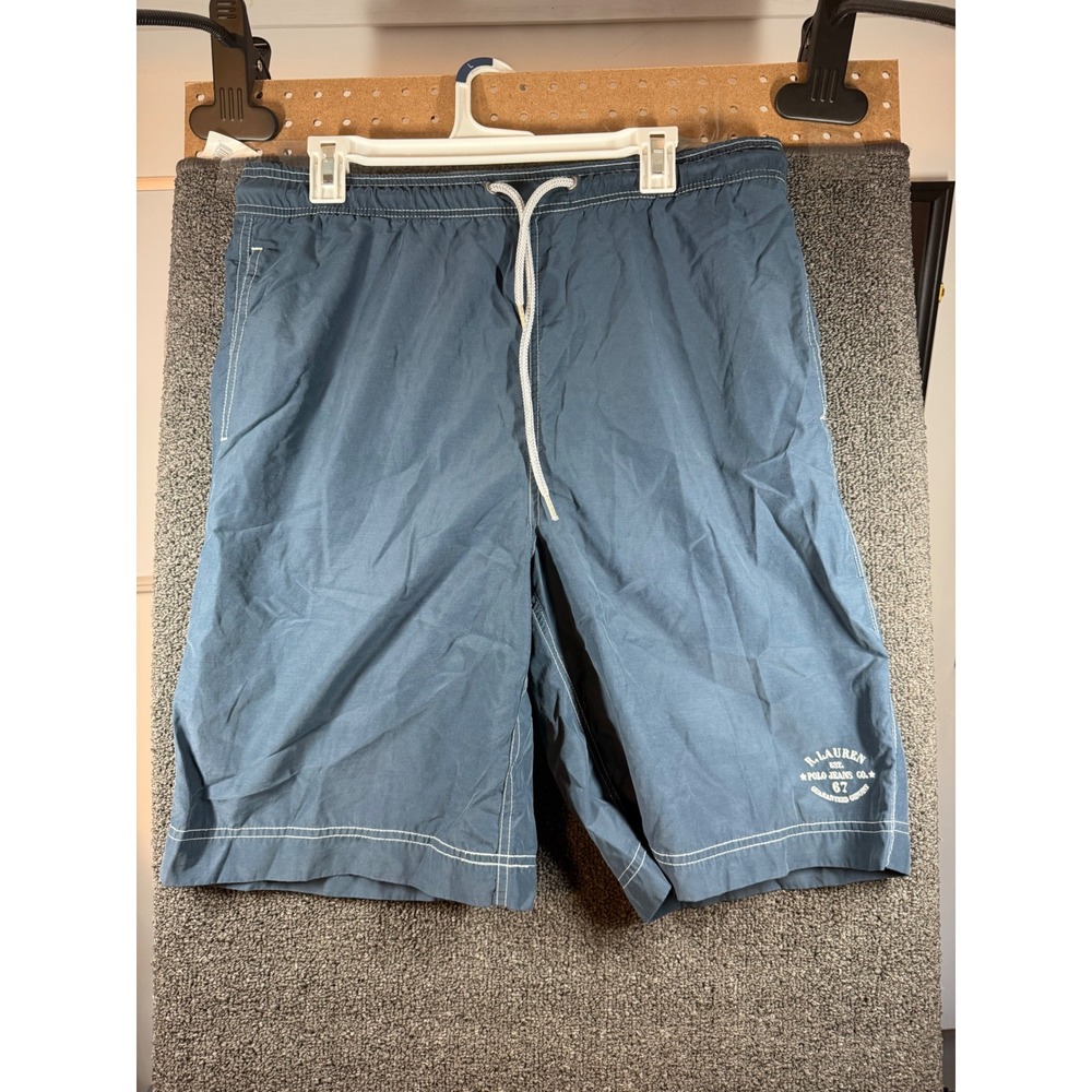 Polo Jeans Co Ralph Lauren Swim Trunks Mens Large Blue Board Shorts Drawstring
